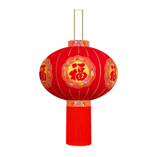 新年大红福字灯笼2026户外防水植绒阳台福字灯笼大门口装饰挂件