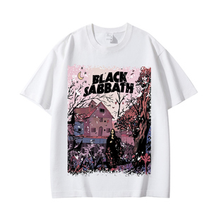 BLACK SABBATH摇滚乐队数码直喷印花短袖T恤男女纯棉宽松上衣夏季