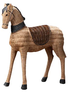 玄关东南亚风酒柜装饰品摆件马