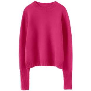 融化的温柔!加厚山羊绒衫100纯羊绒女圆领套头毛衣秋冬季新款