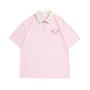 初中生甜美夏季薄款纯棉短袖T恤少女学院风Polo衫宽松翻领上衣潮