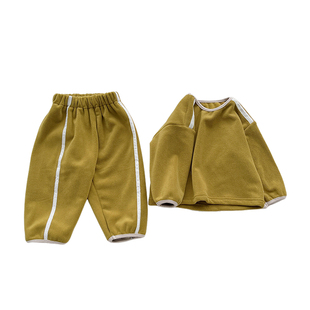 男女宝宝冬季运动套装洋气婴幼童加绒加厚卫衣卫裤保暖时尚两件套