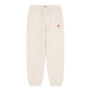 VETEMENTS爱心绣花顺色四季针织休闲合体女款束脚长裤子34562006