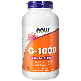 美国now foods诺奥维生素C缓释片1000mg250粒VC玫瑰果生物类黄酮