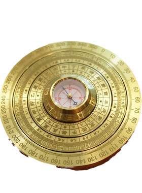黄铜罗盘指尖陀螺太极八卦摆件