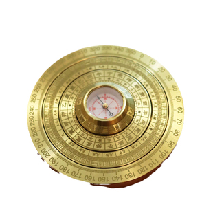 黄铜罗盘指尖陀螺太极八卦多层旋转罗庚盘随身大码手把件装饰摆件
