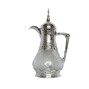 一枚橙 中古法式扎壶复古雕花银色玻璃冷水壶大容量酒壶家用礼物