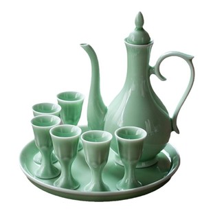 中式陶瓷酒壶仿古家用半斤装酒具套装分酒器老式一口杯古风白酒杯