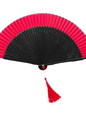 夜上海红扇中国风旗袍舞蹈素扇