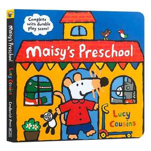 Maisy's Preschool 英文原版 小鼠波波准备上学 小鼠波波立体场景系列 儿童英语启蒙认知玩具纸板书 Lucy Cousins 英文版进口书籍