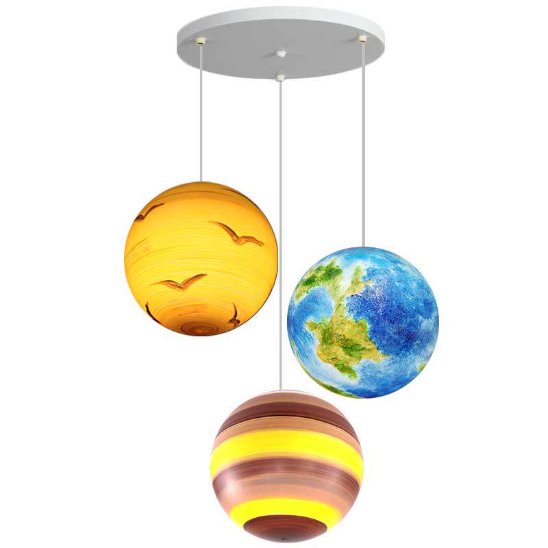 创意星球灯月球火星地球宇宙酒吧星空圆球太空太阳系8大行星吊灯