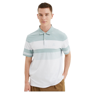 波顿夏季新款短袖条纹polo衫男士潮牌翻领拼色高端大码保罗t恤