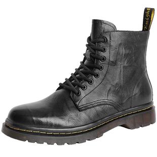 百丽男鞋高帮马丁靴冬季商场同款短靴工装靴子男士加绒靴8CM01DD3