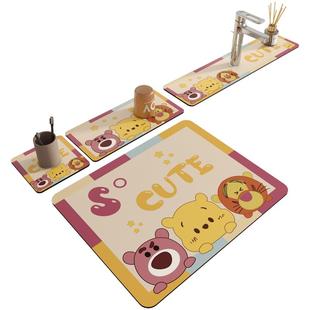 硅藻泥洗手台吸水垫窄边水龙头水池防溅水卫生间洗漱台台面沥水垫