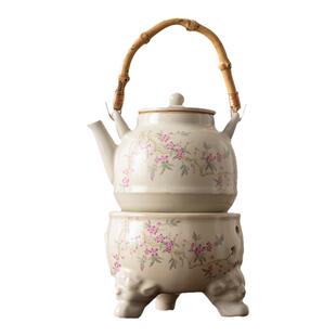 汝窑温茶家用茶器小火炉保温暖茶器蜡烛酒精底座大容量茶具烘茶炉