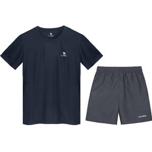 骆驼男装运动服男士套装户外新款夏短袖短裤速干跑步套装男两件套