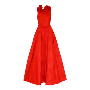 【明星同款】MORDORF高定系列女王中国传统云纹丝织锦缎礼服裙