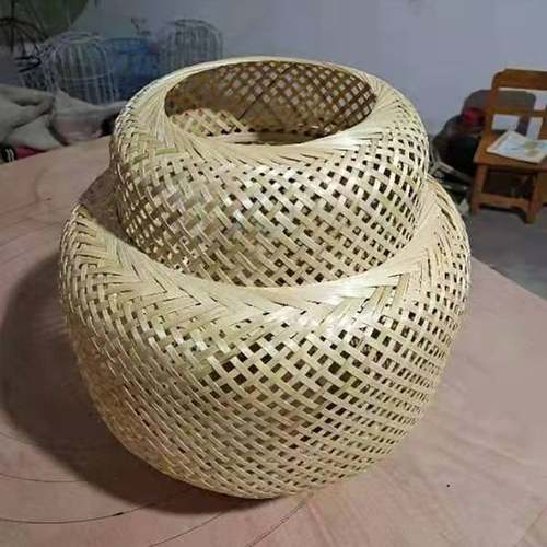 中字型三合一竹黄灯笼竹编手工吊灯餐厅茶楼竹编织大堂灯笼灯笼