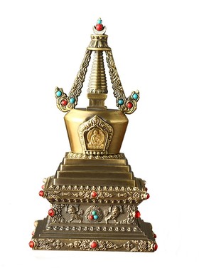 寺院尼泊尔工艺可装藏22cm佛塔