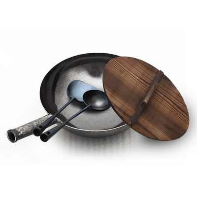 臻三环名匠手工锻打锅章丘铁锅