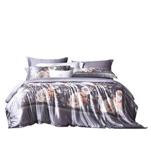 富安娜高端桑蚕丝四件套天丝亲肤被套床单100支长绒棉床上用品