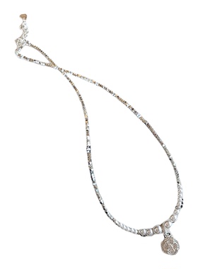 小香风山茶花珍珠碎银锁骨链