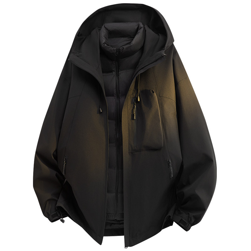 雅鹿三合一登山冲锋羽绒服情侣款