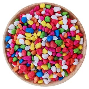 五彩石彩色石头盆栽彩石铺面石子多肉水培鱼缸天然七彩石鹅卵石