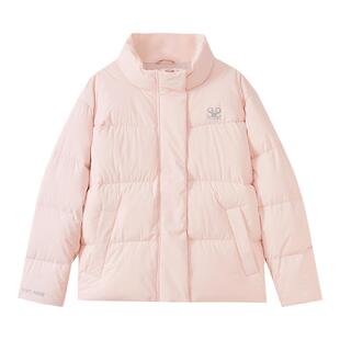 水云间粉色立领鹅绒羽绒服女保暖外套蓬松面包服防寒2025秋冬新款