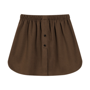 大码屁帘女秋冬打底裤鲨鱼裤屁股神器下摆叠穿遮臀毛呢半身裙胖mm