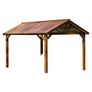 公园防腐木文化长廊户外遮阳棚别墅庭院雨棚一楼院子木头凉亭移动