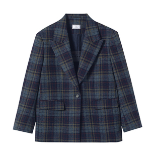 三所vintage  杜普琳羊毛阔型西装 限量进口复古格纹重磅面料两色