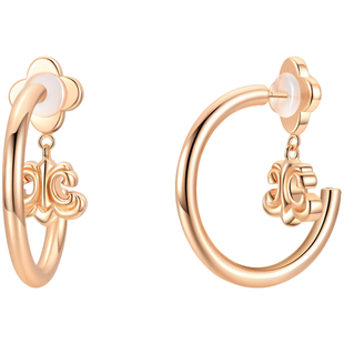 G XIAOXIAO 时尚高级百搭C圈鸢尾花耳环2026新款爆款高级感