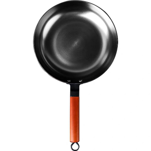 福满铁锅郏县平底煎锅煎饼铁锅铸铁生铁锅无涂层燃气灶通用