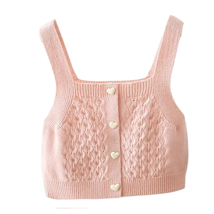 女童毛衣吊带背心针织衫外穿2025秋季新款女宝宝纯色开衫马甲坎肩