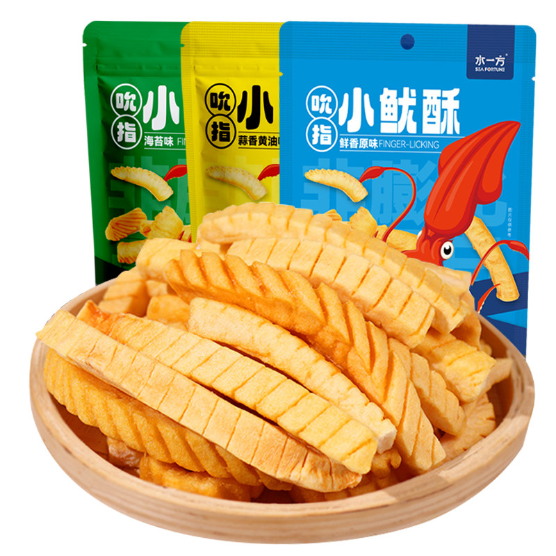 水一方90%鱿鱼含量薯条开袋即食