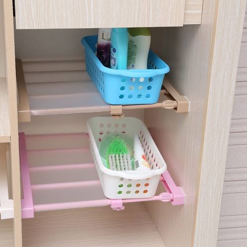 衣柜收纳分层隔板免钉可卫生间整理隔层伸缩置物架收纳橱柜免胶架