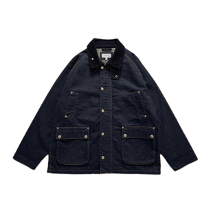 NOFAITH春季vintage原色牛仔猎装夹克外套男宽松休闲翻领格子上衣