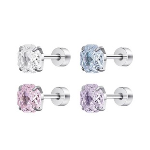 钛合金千禧玫瑰耳钉女高级感华子锆石耳骨钉耳环养耳洞钛钢耳饰男