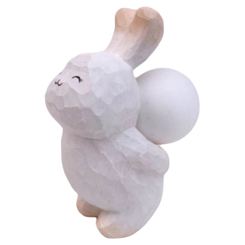 手工木雕可爱小兔子摆件