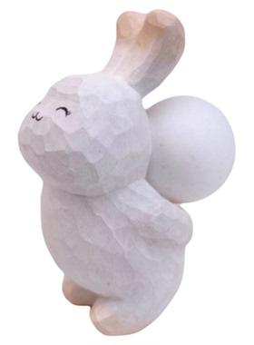 手工木雕可爱小兔子摆件