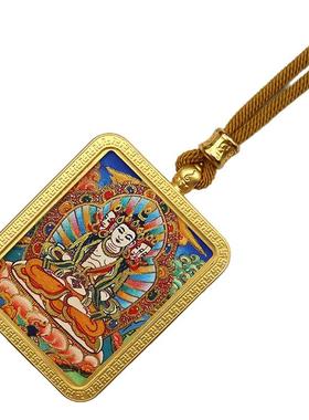 五台山直发手绘生肖守护神唐卡