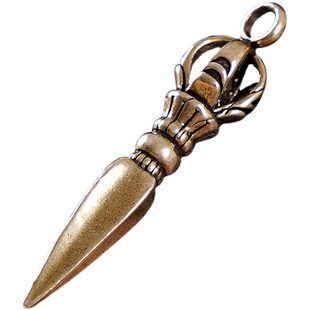 黄铜五股金刚杵降魔杵吊坠男女随身法器符配饰项链个性挂件纯