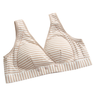 大码妈妈前扣文胸棉质无钢圈薄款大胸显小胸罩宽松内衣夏季薄款