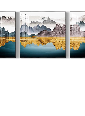 新中式风晶瓷办公室客厅装饰画