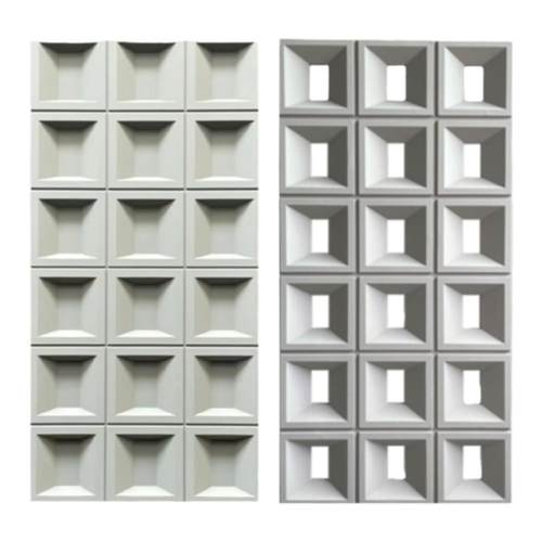 pu轻质九宫格水泥PU构建密板不透光时钟文化石PU石皮面包石小圆板