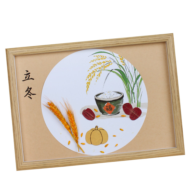 树叶粘贴画24节气手工diy制作冬天作品小雪大雪小寒大寒冬至立冬