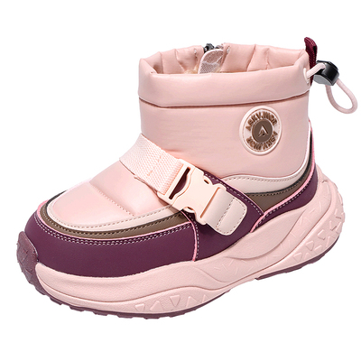 ASK junior儿童棉鞋加绒2025冬季新款女童保暖棉靴加厚男童雪地靴