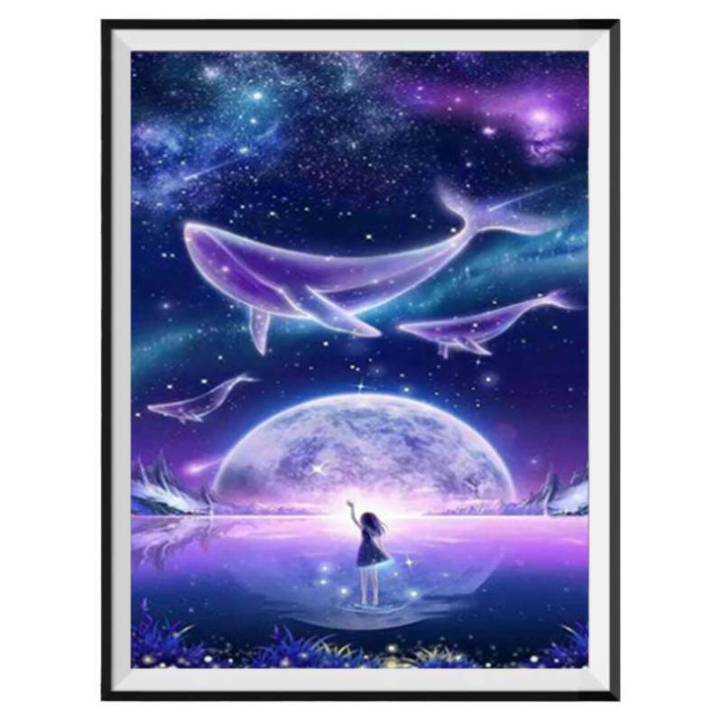 鲸鱼星空钻石画方钻满贴钻十字绣