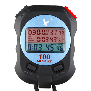 天福100道电子秒表体育训练运动专业跑表健身计时器彩屏夜光裁判
